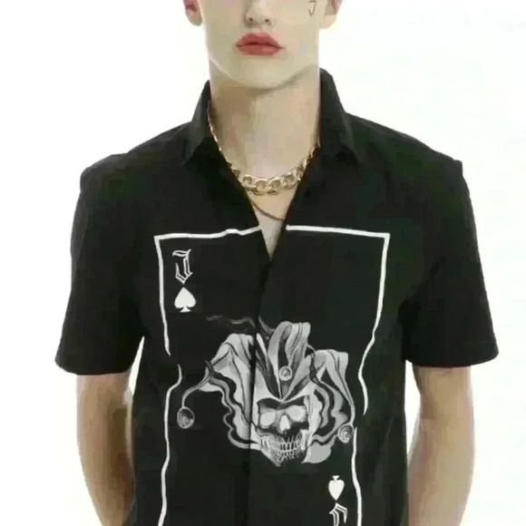 DC Comics Suicide Squad The Joker Card Button Down - Picture 2 of 8